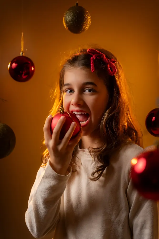 Retrato de Navidad en familia