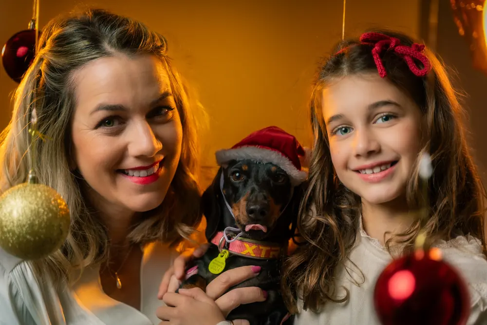 Retrato de Navidad en familia
