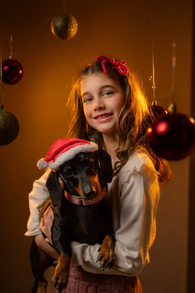Retrato de Navidad en familia