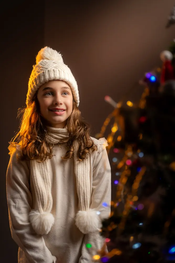 Retrato de Navidad en familia