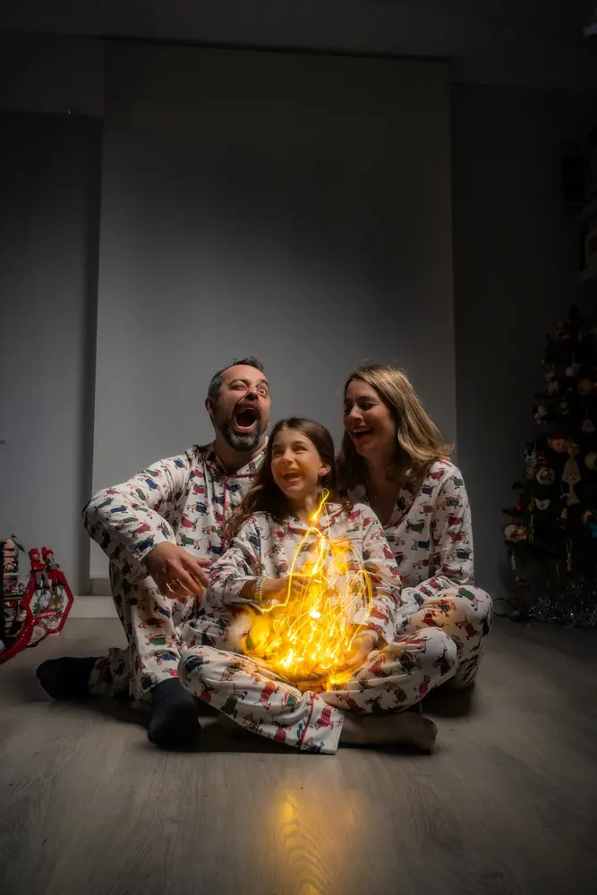 Retrato de Navidad en familia