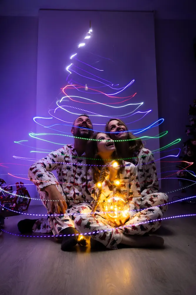 Retrato de Navidad en familia