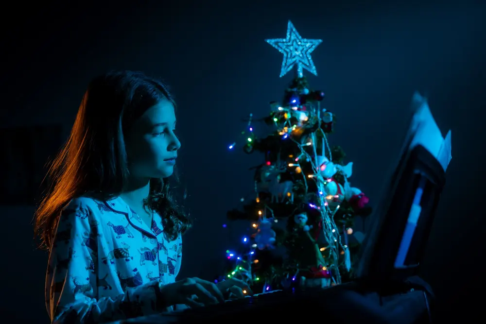 Retrato de Navidad en familia