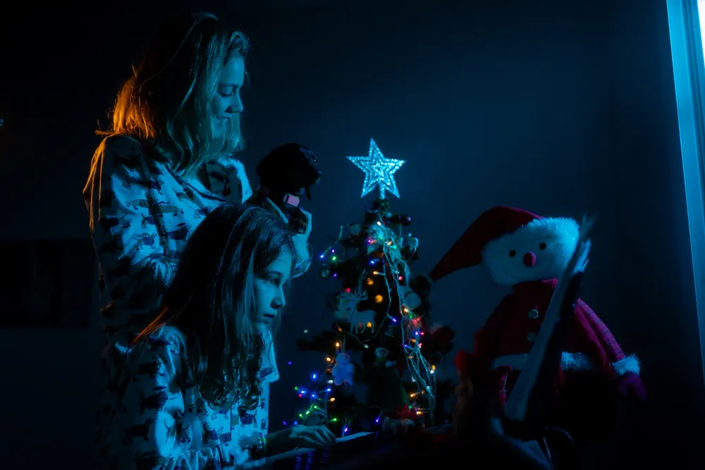 Retrato de Navidad en familia