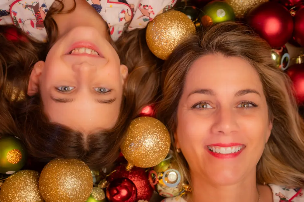 Retrato de Navidad en familia